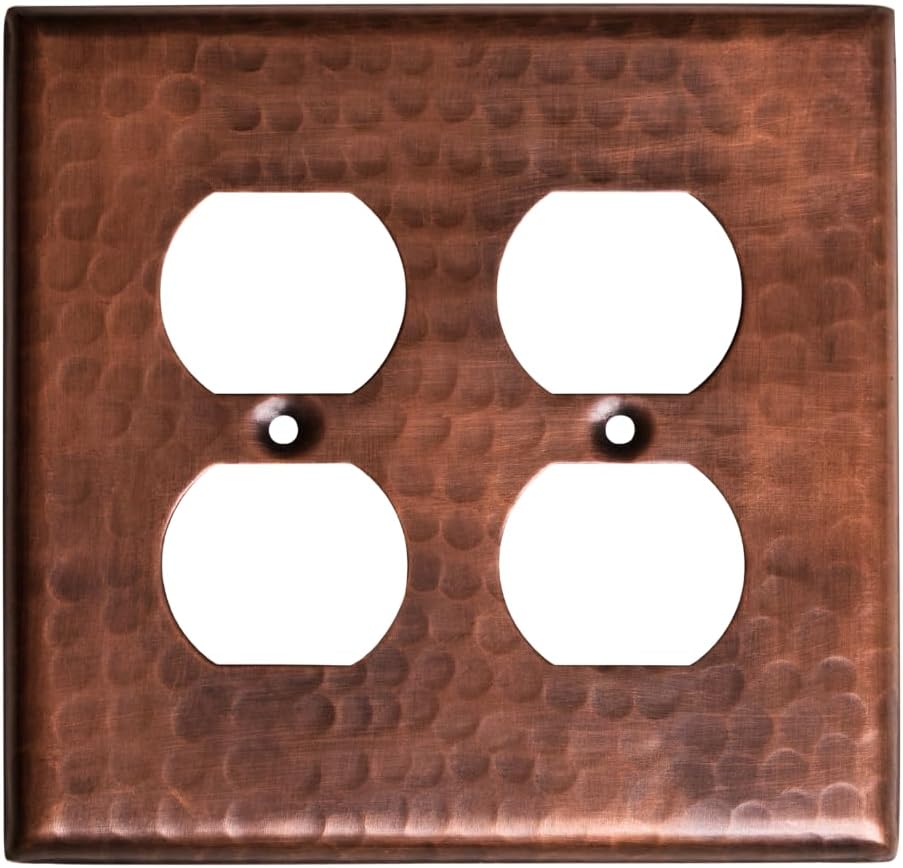 61TZ0zZa6dL._AC_SL1080_ Monarch Abode Duplex Outlet Cover Plate – 2-Gang Pure Copper Plug Wall Plates - Image 1
