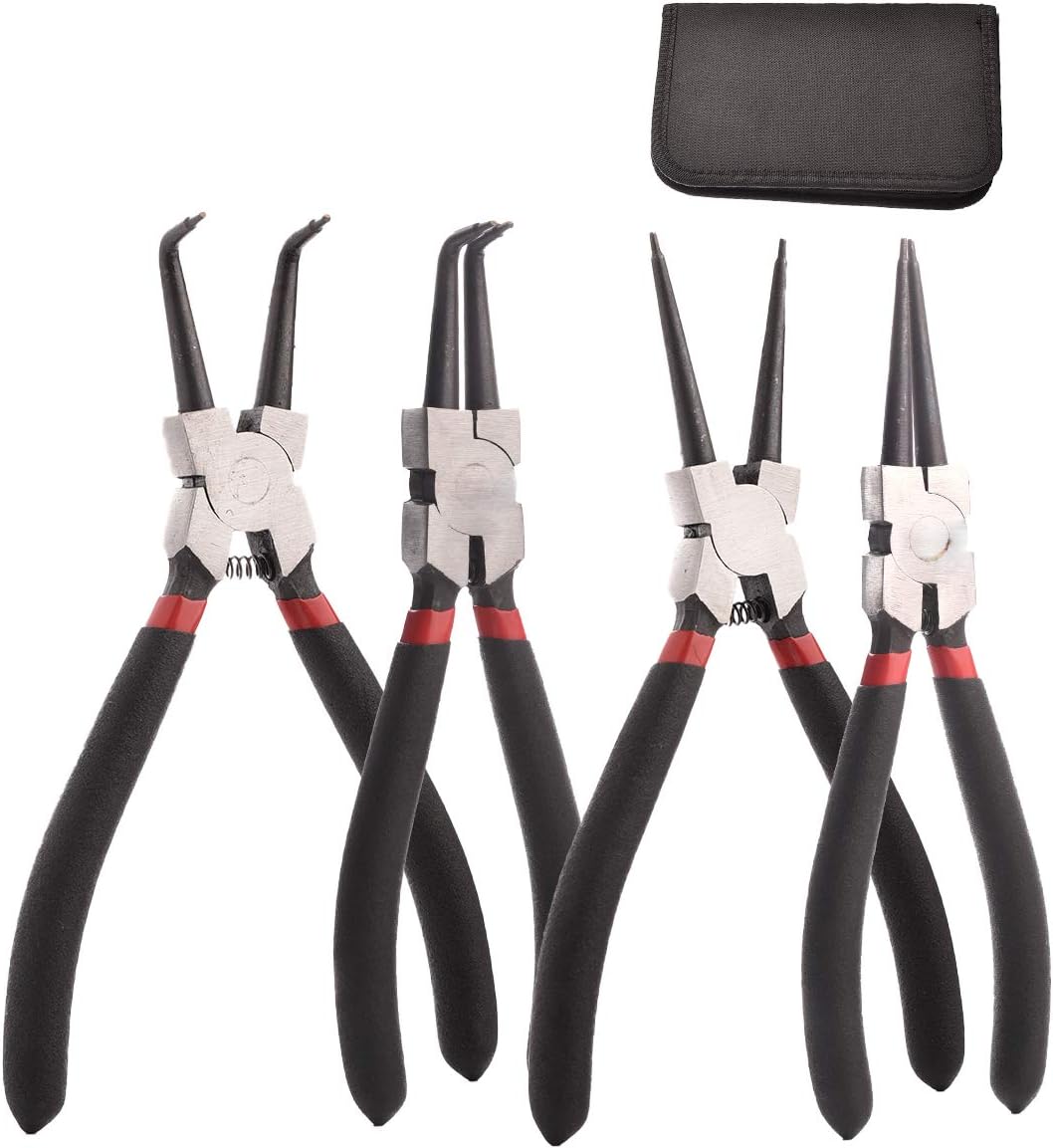 61atCLE85iL._AC_SL1200_ AGOOBO 4 Pack Snap Ring Pliers Set Heavy Duty - Image 1