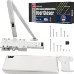 A1 ProGuard Extra Heavy Duty Auto Door Closer Commercial UL Grade 1 - Cast Iron Adjustable 6-Speed Delayed-Action Hydrau
