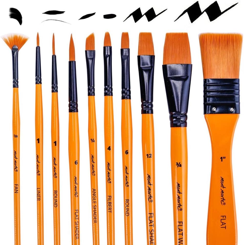 71d8CPZisL._AC_SL1000_ Mont Marte Art Paint Brushes Set for Painting - Image 1