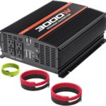 POTEK 3000W Power Inverter 4 AC Outlets DC 12V to 110V AC Car Inverter with 2 USB Port Black