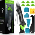 Caulking Tool 5 in 1 Silicone Caulking Grout Removal Sealant Finishing Tool with Grout Scraper