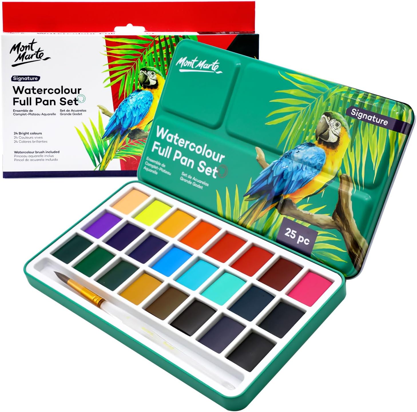 71wh37YHI9L._AC_SL1500_ Mont Marte Watercolor Full Pan Set Signature 37pc - Image 1