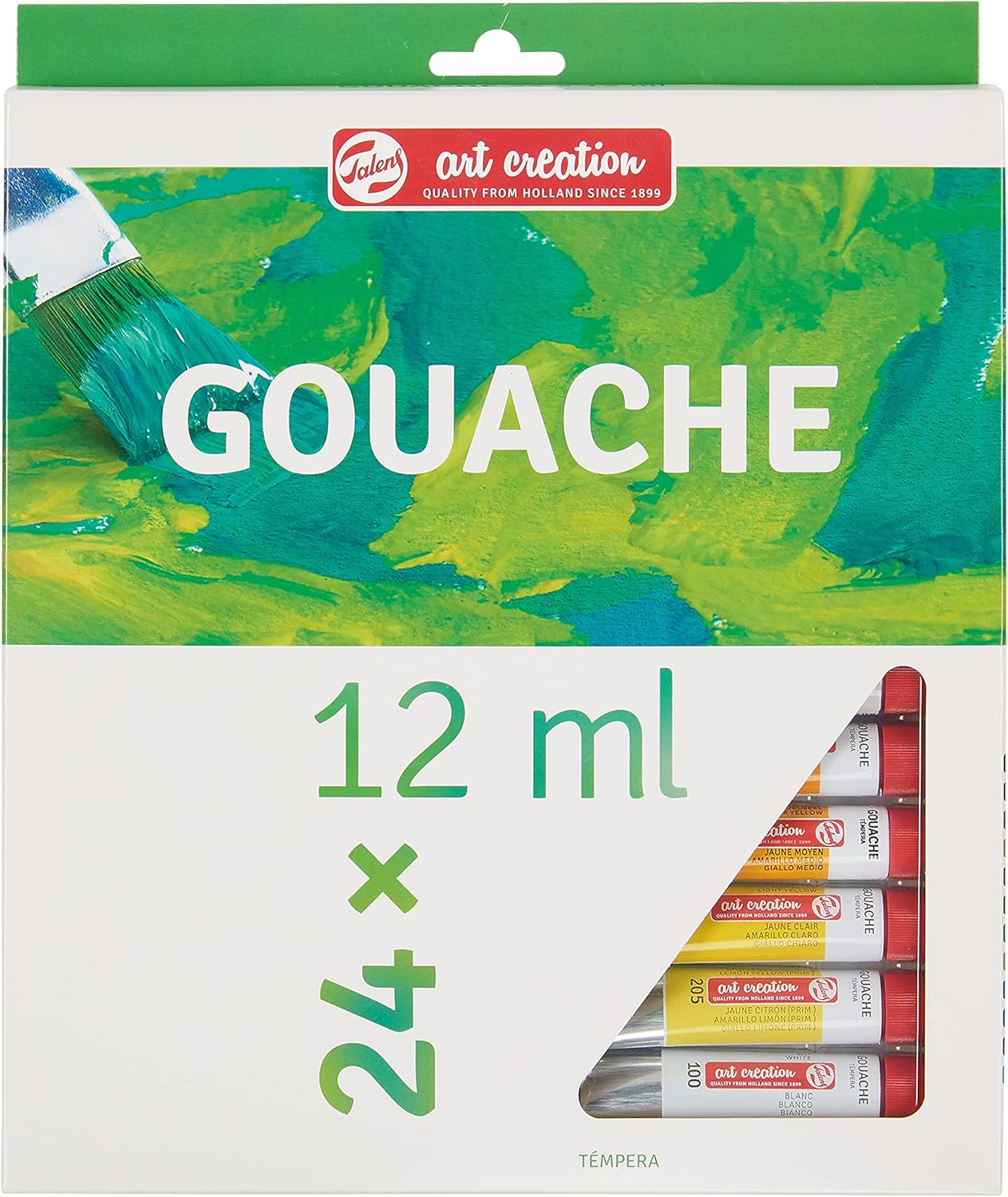 81LZssd6aS._AC_SL1500_ Talens Art Creation Gouache Paint Starter Set with 24 Colors (12 ml tubes) | Painting for Adults - Image 1