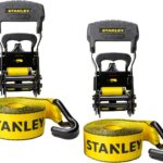 STANLEY S1007 Black/Yellow 1.5" x 16' Ratchet Tie Down Straps - 1