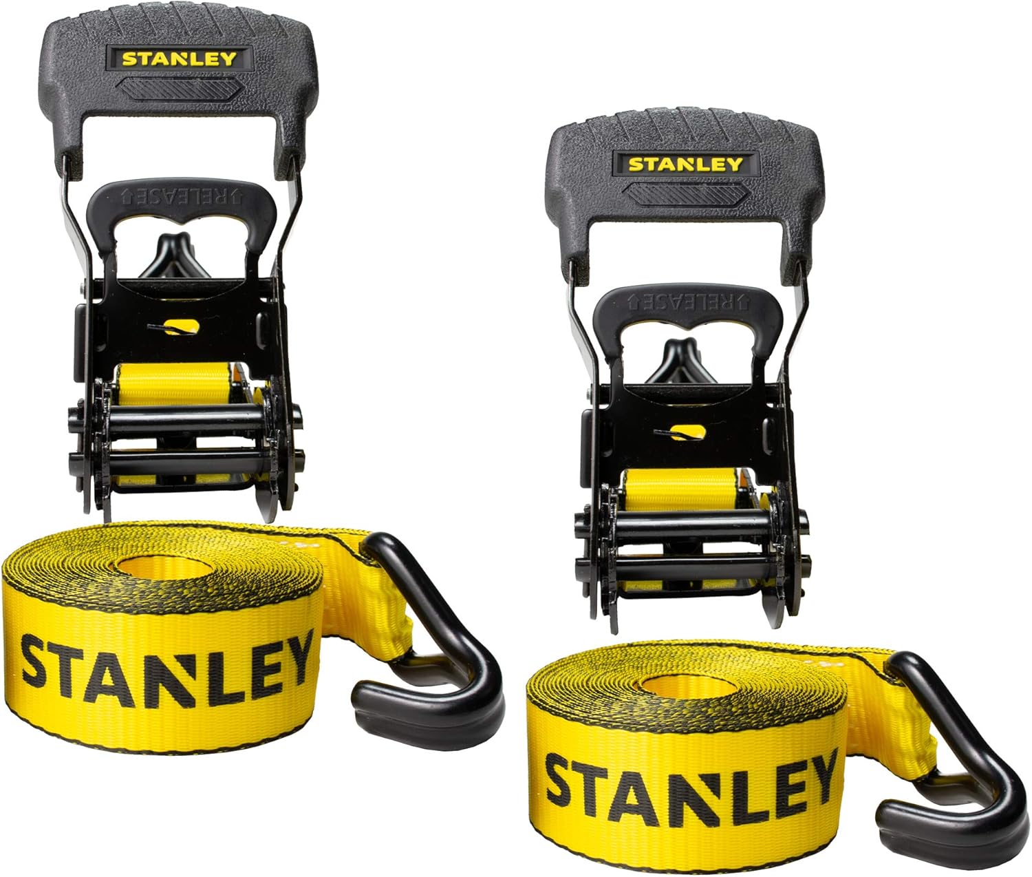 81PwwRtQapL._AC_SL1500_ STANLEY S1007 Black/Yellow 1.5" x 16' Ratchet Tie Down Straps - 1 - Image 1