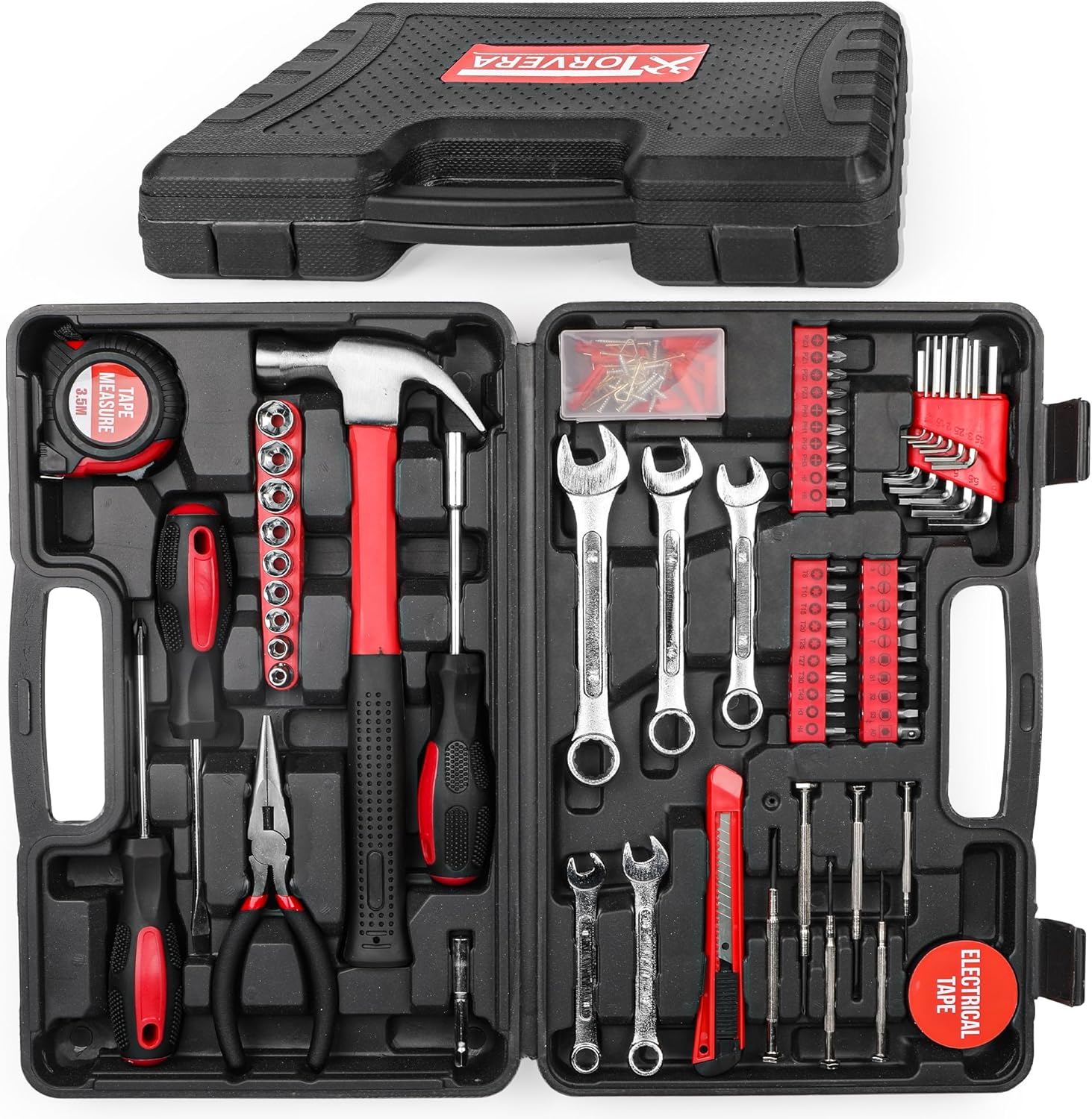 81b4CfsOvbL._AC_SL1500_ 148-Piece Household Tool Kit with Sturdy Case – Premium Home Repair Tools Set for Men & Women - Image 1