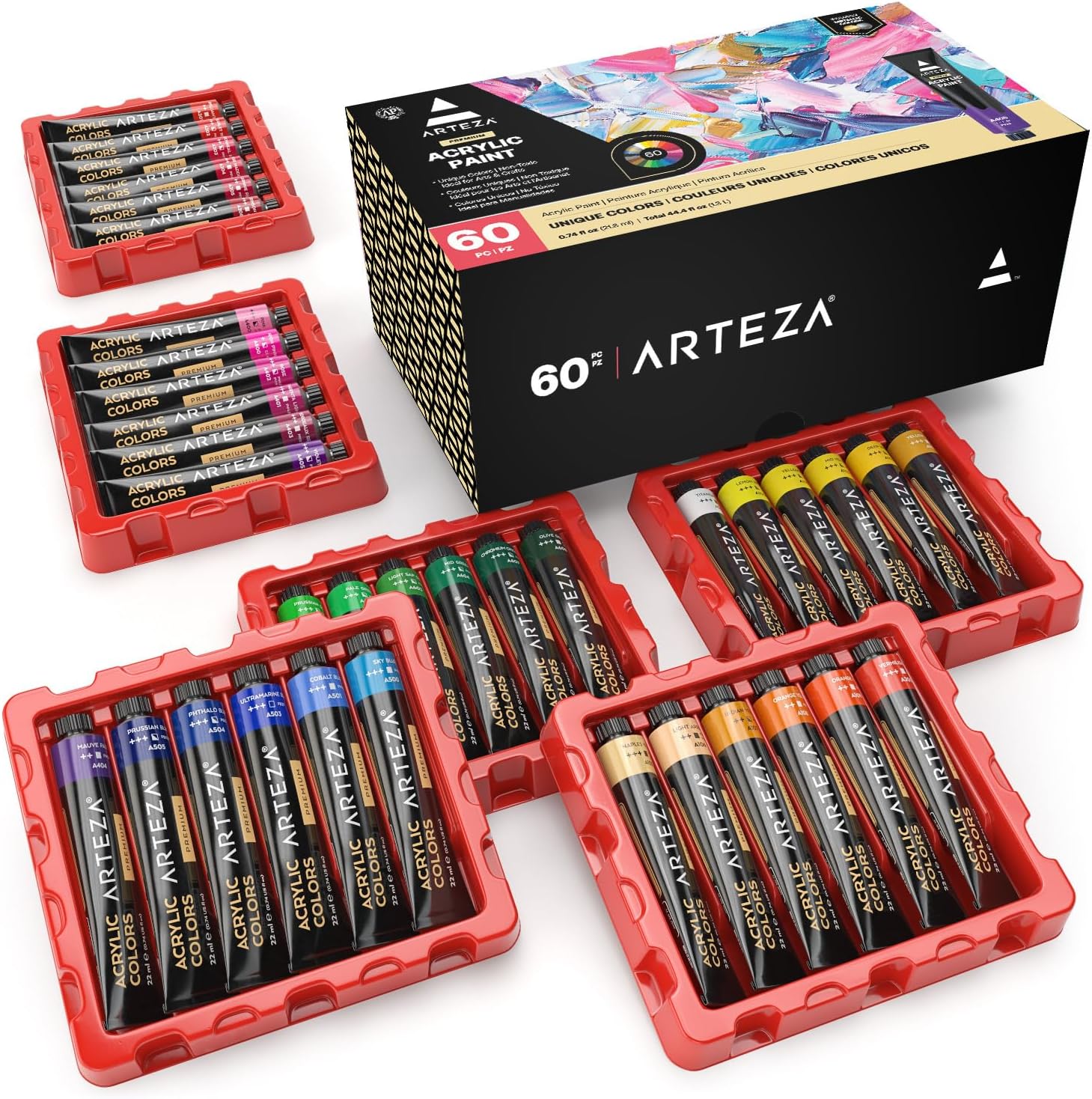 81dZRpG0u0L._AC_SL1500_ ARTEZA Acrylic Paint Set - Image 1