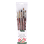 Princeton Artist Brush Co. Watercolor Floral Set - 5pc Short Handle Selection of Synthetic Watercolor Brushes - Petals A